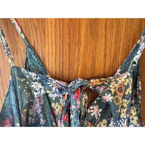 Angie Floral Maxi Sundress  NWT Ladies Large 59"Boho Keyhole Tiered Skirt - Picture 13 of 14